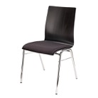 13415B-Chaise polyvalente et design noire revêtement tissu empilable K&M