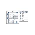 ASC3022-Angle droit 2 départs 90° structure SC300 ASD, couleur ALU