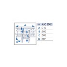 ASC3042-Angle droit 4 départs 3D pied structure SC300 ASD, couleur ALU