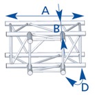 ASC4033-Angle 3 départs, 2D, horizontal ou vertical, pour série SC390 - alu