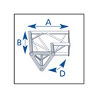 ASD1522-Angle 2 départs 90° horizontal série SD150 triangulaire - alu