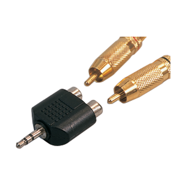 Adaptateur RCA Mâle Vers Jack 3.5mm Femelle - Lot De 2 - Plaqué Or - Marque Française Adaptout - Garantie 2 Ans