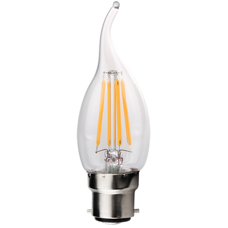 Lampe LED flamme soufflée claire 4W B22 2700K 420lm 20000H - KOSNIC