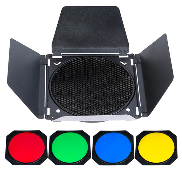 Porte De Grange Godox BD-04 Avec Grille Nid D'abeille Pour Flash/stroboscope - Neuf Avec Garantie 1 An