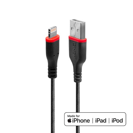 Cordon USB Lightning pour iPod, iPhone et iPad - Longueur : 2m