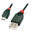 CA-USB2-AMIB-05-Cordon USB 2.0 A/Micro-B LINDY - Longueur : 0,5m - Noir