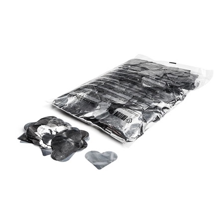 Sachet de confettis ignifugés 1kg - COEUR ARGENT diam. 55mm