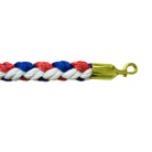 CORDE-2-BBROR-Corde de guidage tressée pour poteau à corde Long: 2m Bleu/Blanc/Rouge