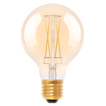 Lampe LED déco globe or 80mm 6W E27 2000K IRC90 325lm 20000H - SEGULA