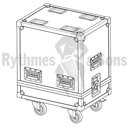 Flight-case type cloche Rythmes et Sons pour 2 enceintes D&B Y8/Y12