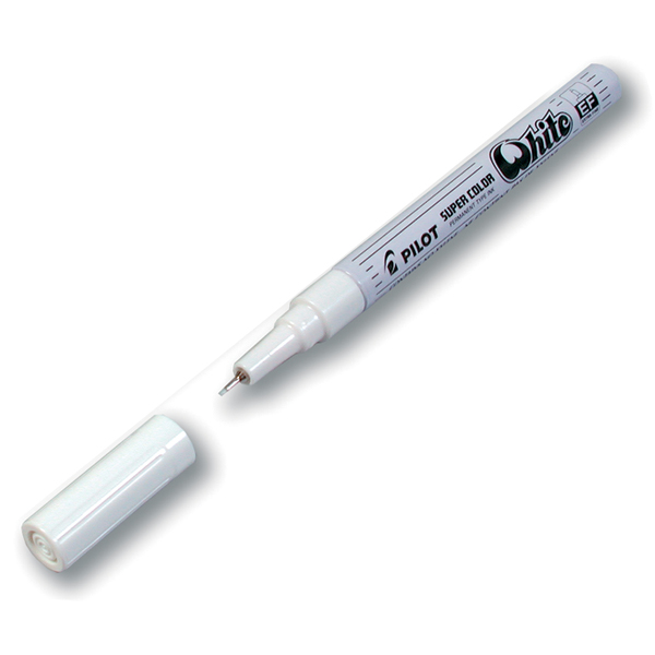 Feutre marqueur indélébile blanc à pointe fine 0,5mm PILOT PEN LA BS