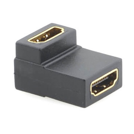 Adaptateur coudé HDMI femelle - HDMI femelle dorée