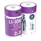 LR20-6000MA-2-USBC-Lot de 2 piles D LR20 rechargeables en USB-C Ansmann - 6000 mAh