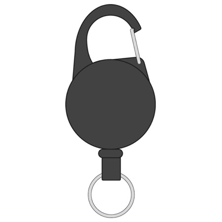 Mousqueton porte clé avec câble rétractable pour badge