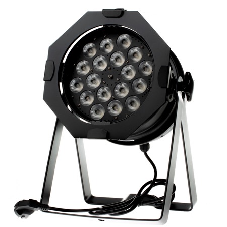 Projecteur LED type PAR 64 - 18 x RGBW - 40° - noir