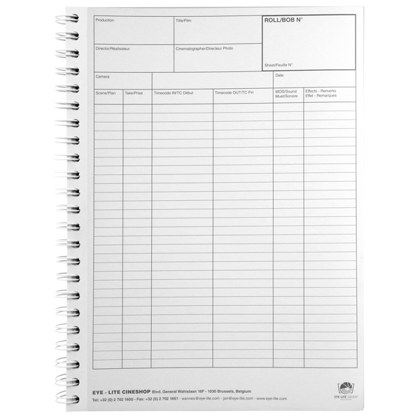 Cahier / rapport image HD pour tournage cinéma - LA BS