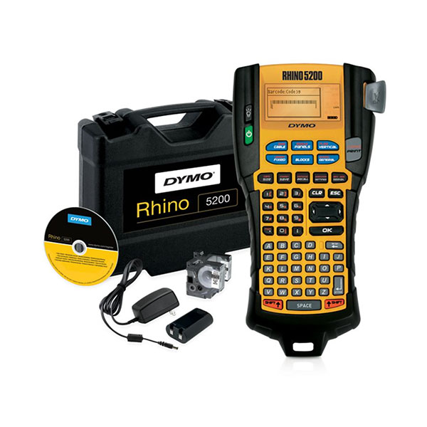 Étiqueteuse DYMO Rhino 5200 - Mallette Pro Avec Bandes - Pour Électricité, Data, Sécurité
