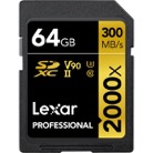 SDXC2000X-64-Carte mémoire LEXAR Pro SD XC 2000x 64Go - 300Mo/s