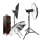 SK400II-E-C-Kit de 2 flashes de studio GODOX SK400II-E avec softbox et parapluie