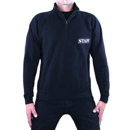 Sweat-shirt zipé 70% coton / 30% polyester NOIR -  STAFF - XXL