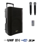 TAKY12MEDIA-Sono portable 12'' 100W RMS avec 2 micros HF, bluetooth, USB et SD