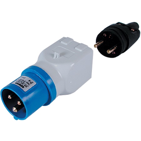 Adaptateur monophasé (2P+T) P17 mâle / fiche femelle 10/16A NF BALS