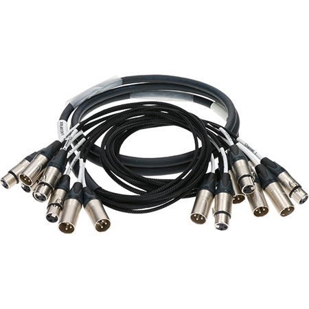 Multipaire AES/EBU 4M/4F XLR3 - 4F/4M XLR3 - longueur 3m