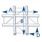 Angle 4 départs à plat, 2D, horizontal pour série EX290, couleur ALU