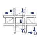 Angle 4 départs à plat, 2D, horizontal pour série EX290, couleur NOIR