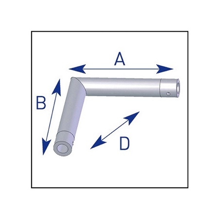 Angle 2 départs, horizontal, pour série EX50, couleur ALU ASD