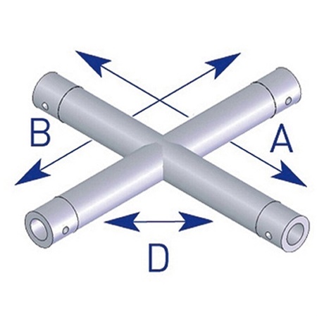 Angle 4 départs, 2D, horizontal, pour série EX50, couleur ALU ASD