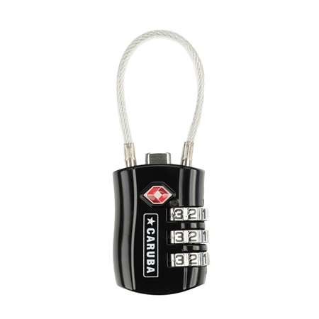 Cadenas TSA à combinaison avec câble acier CARUBA Cable Lock TSA