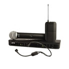 Système HF Shure BLX double avec main SM58 + pocket + serre-tête