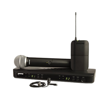 Système HF Shure BLX double avec main SM58 + pocket + cravate CVL