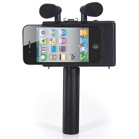 Interface audio avec micros et poignée FOSTEX pour iPhone 4 