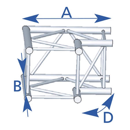 Angle 2 départs, horizontal ou vertical, pour série SC390 - alu ASD