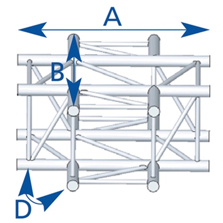 Angle 4 départs, 2D, horizontal, pour série SC390 - alu ASD