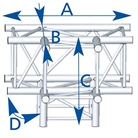 Angle 4 départs, 3D, pied, pour série SC390 - alu ASD