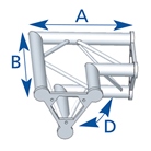 Angle 2 départs, horizontal, pour série SD250 ASD