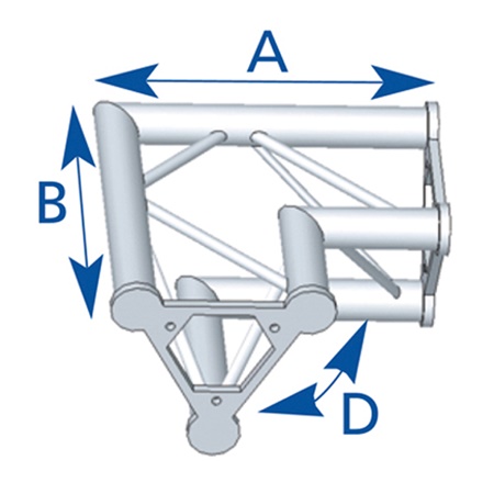 Angle 2 départs, horizontal, pour série SD250 ASD