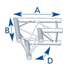 Angle 2 départs, horizontal, pour série SX290 Forte Charge - alu ASD
