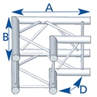 Angle 2 départs, horizontal ou vertical, pour série SZ290, couleur ALU