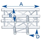 Angle 3 départs 2D, horizontal ou vertical, série SZ290FC couleur NOIR