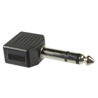 Adaptateur JACK 6.35 stéréo mâle - double MINIJACK 3.5 femelle