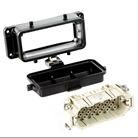 Embase femelle à 4 ergots latéraux et capot plastique coloris noir