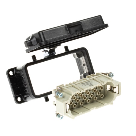 Embase mâle à 4 ergots latéraux et capot plastique coloris noir