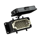 Embase mâle à 4 ergots latéraux et capot plastique noire