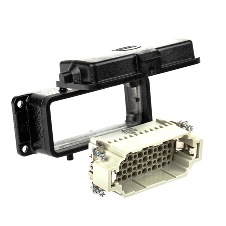 Embase mâle à 4 ergots latéraux et capot plastique noire