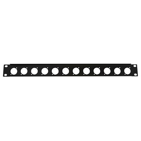 Bandeau ou panneau 19'' pré percé pour 12 embases série D Neutrik - 1U