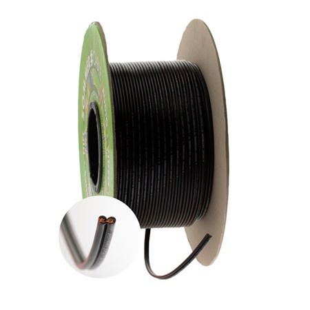 Câble HP contre-collé ECO 2 x 1,5mm² SOMMER Nyfaz-Noir- Bobine de 100m